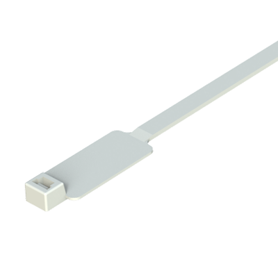 Unser nicht wiederverwendbarer Kabelbinder mit Etikett wurde mit einem Bereich für Beschriftungen entworfen. Er wird in vielen Anwendungen genutzt, in denen die Identifikation oder Beschriftung eines Produktes notwendig ist. Er ist ideal für die Rückverfolgbarkeit von Produkten. Wenn Sie nach wiederverwendbaren Kabelbindern suchen, besuchen Sie bitte unsere Produktfamilie: MBEC.