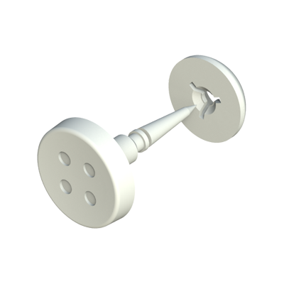 Dieser zweiteilige Reißzwecken-Clip besteht aus einer männlichen Reißzwecke aus Acetal(POM) und einem weiblichen Knopf aus PA66 UL94V2. Der Reißzwecken-Clip kann als Notfallknopf verwendet werden, ohne dass Nähkentnisse, Faden oder Nadel erforderlich sind. Der Clip hat eine scharfe Spitze zum Durchstechen weicher Materialien, die kein vorgestanztes Loch erfordern. Er lässt sich leicht montieren, indem man den Riegel durch die Vorderseite des weichen Materials schiebt und die Halterung bis zur zweiten Rastung drückt (kein Werkzeug erforderlich). Nach der Montage brechen Sie einfach das spitze Ende ab, und das verbleibende Ende wird durch die Halterung abgeschirmt.